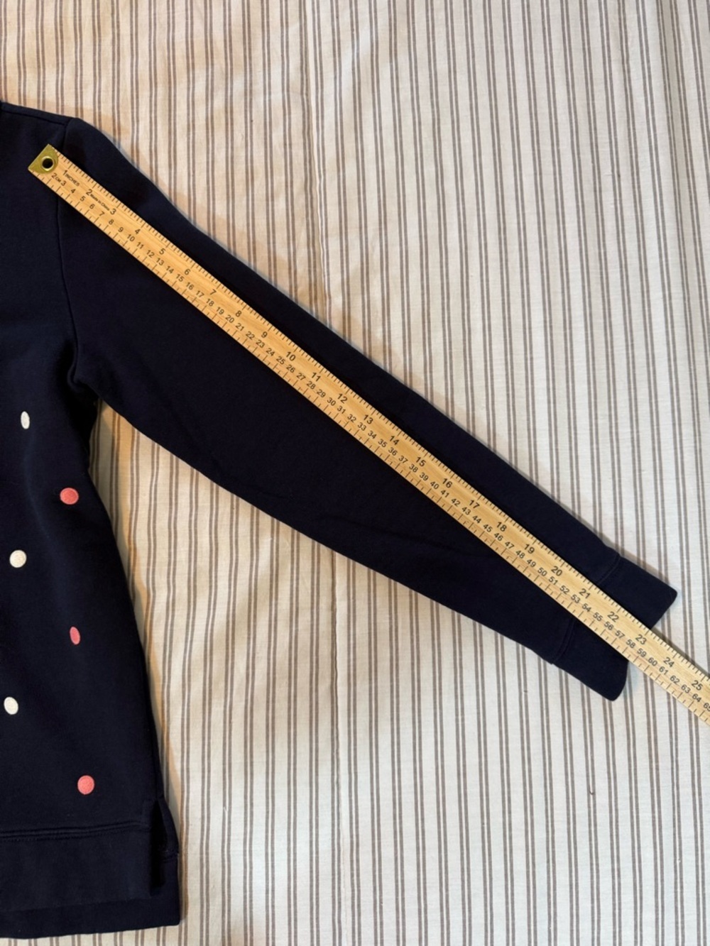 Talbots Navy Blue Multicolor Embroidered Polka Dot Crewneck Sweatshirt Size M - Picture 7 of 9